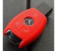 Key Soft Case Cover Funda Protectora Llave para 3 Botones Mercedes Benz Chrome Smartkey/Color: Rojo