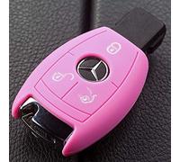 Key Soft Case Cover Funda Protectora Llave para 3 Botones Mercedes Benz Chrome Smartkey/Color: Rosa