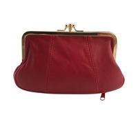 Key Wallet - Metal Hasp Card & ID Holder with Money Clip, Dorado y rojo, Talla única