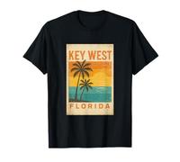 Key West Florida Atardecer Vintage Tropical Beach Camiseta