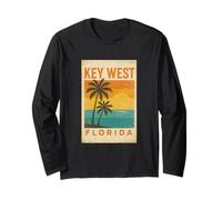 Key West Florida Atardecer Vintage Tropical Beach Manga Larga