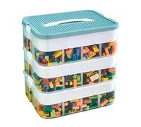 Keyacht Caja de Almacenamiento para Niños con Tapa Bloques Construccion Niños Organizador para Lego Cajas Apilables Cajas Organizadoras para Piezas