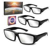 Keyaluo Gafas para eclipse solar, certificado ISO 12312-2:2015(E) y CE, paquete de 3 lentes de plástico duradero para visión directa del sol