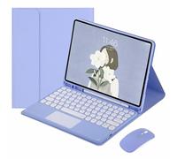 Keyboard Case for Amazon Table Fire HD 10/ Fire HD 10 Plus (11Th Generation) Case with Keyboard and Touchpad, Detachable Bluetooth Keyboard Case with Trackpad for Fire Hd 10 Tablet,Sky Blue (Purple )