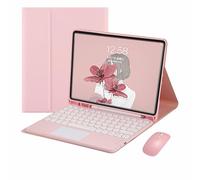 Keyboard Case for Amazon Table Fire HD 10/ Fire HD 10 Plus (11Th Generation) Case with Keyboard and Touchpad, Detachable Bluetooth Keyboard Case with Trackpad for Fire Hd 10 Tablet,Sky Blue (Pink )