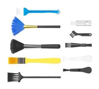 Keyboard Cleaner, Computer Duster, Electronics Brush, 10 Piece Nylon Detailing Kit, Handheld Portable Design, for Agency Home Travel Use, Compact, Black, 1 Set, 32g