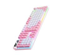 Keyboard de juego inalámbrico genérico, 104 teclas mecánicas, 17.13x5.12in Luminous RGB Design, Desktop Computer Keyboards, Durable Key Switches, Ideal para PC Gamers