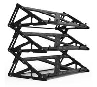 Keyboard Display Stand, Aluminum Alloy Mechanical Keyboard Storage Rack, Load Capacity 40kg, Length 15 Inch, with Anti-Slip Mat,Single-Layer Stackable Rack for Desktop Organization(Black,3 layer)