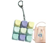 Keyboard Fidget, 9 Key Portable Sensory Keychain Clicker Toy, Realistic Clicker Keychain, Mini Mechanical Style Fidget Keyboard for Desk Office School Travel Commute Adults Desktop Use, 1.97 Inches