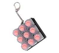 Keyboard Fidget - Cat Paw Clicker, Animal Shape Toy, Mechanical Switch Keychain, Stress Relief Accessory, Novelty Gadgets, Portable Gray Pendant For Kids, Boy, Girl, Family, Travel, Backpack