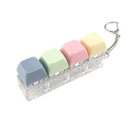 Keyboard Fidget - Keychain 4 Key Sensory Toy Clicky Button | Mini Portable Stress Relief Gadget Keycap Design Handheld Focus Tool for Adults, Home, School, Travel or Backpack Decor