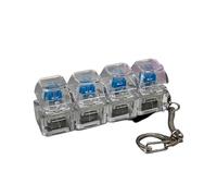 Keyboard Fidget - LED Light Button Keychain Toy, Clicky Stress Relief Keyboard Fidget Toy with Backpack Charm Design for Adults, Men and Women, Office, School, Travel and Daily Desk Use