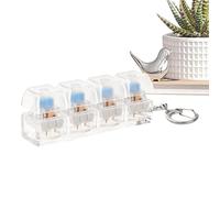 Keyboard Fidget Toy, Mini Silent Click Button Keychain Stress Relief Device, Portable Finger Press Sensory Toy, Anti Desk Gadget, Compact Design, 3.15x0.79x0.98in, for Adults