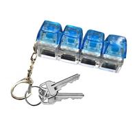 Keyboard Fidget Toy, Quality and Built to Last, Clicky Fidgets Toy with Keychain, Portable Fidgets Keyboard 4 Buttons with Keychain, Transparent Colorful with Lights for Adults and Kids