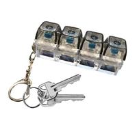 Keyboard Fidget Toy, Quality and Built to Last, Clicky Fidgets Toy with Keychain, Portable Fidgets Keyboard 4 Buttons with Keychain, Transparent Colorful with Lights for Adults and Kids