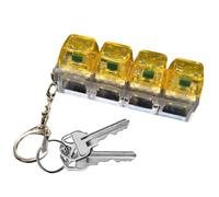 Keyboard Fidget Toy, Quality and Built to Last, Clicky Fidgets Toy with Keychain, Portable Fidgets Keyboard 4 Buttons with Keychain, Transparent Colorful with Lights for Adults and Kids