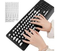Keyboard Key Stickers - Easy Press, Lightweight Keyboard, Computer Mechanical Keyboards | for Women Girls Acrylic French Tip Long Nails Home Office Typing Game Playing