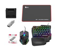 Keyboard Mouse Combo, Light Up Controller Set, Half Hand Keyboard with Mouse Adapter for Programming Esports Pc Laptop, RGB Backlit Kit for Desktop Office Home Use Competitive Play