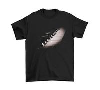 Keyboard Piano - Unisex Fit Organic Cotton T-Shirt Mens or Womens Music Instrument Festival Band (Medium, Black)