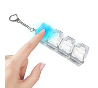 Keyboard Toy - Silent Backpack Charm, Portable Stress Relief, Glowing Button Gadget, Mental Focus Tool, Novelty Electronics, Clicky Gray Keychain For Programmers, Students, Work, Travel