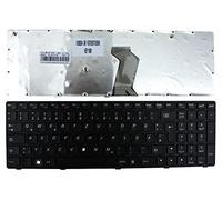 Keyboards4Laptops Alemán Marco Negro Negro Teclado de Repuesto para Ordenador portátil Compatible con Lenovo Essential B570