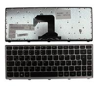 Keyboards4Laptops Alemán Marco Plata Negro Windows 8 Teclado de Repuesto para Ordenador portátil Compatible con Lenovo IdeaPad S400 Touch