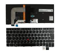 Keyboards4Laptops Alemán Marco Plata Retroiluminada Negro Windows 8 Teclado para Ordenador portátil Compatible con Lenovo 9Z.NCJBT.60G
