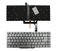 Keyboards4Laptops Alemán Retroiluminada Plata Windows 8 Teclado de Repuesto para Ordenador portátil Compatible con MSI Gaming GS65 8RF Stealth Thin