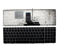 Keyboards4Laptops Francés con Pointer Marco Plata Negro Teclado para Ordenador portátil Compatible con HP SG-39200-2FA