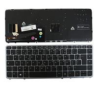 Keyboards4Laptops Francés con Pointer Marco Plata Retroiluminada Negro Windows 8 Teclado de Repuesto para Ordenador portátil Compatible con HP Elitebook 850 G1