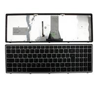 Keyboards4Laptops Francés Marco Plata Retroiluminada Negro Windows 8 Teclado de Repuesto para Ordenador portátil Compatible con Lenovo G500S