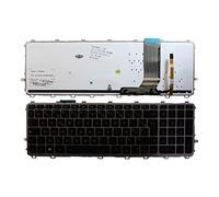 Keyboards4Laptops Francés Marco Plata Retroiluminada Negro Windows 8 Teclado de Repuesto para Ordenador portátil Compatible con HP Envy 15-j150TX