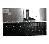Keyboards4Laptops Francés Negro Brillante con retroiluminación Teclado de Repuesto para Ordenador portátil Compatible con Toshiba Satellite P50-BST2GX1