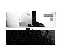 Keyboards4Laptops Francés Negro Brillante con retroiluminación Teclado de Repuesto para Ordenador portátil Compatible con Toshiba Satellite L50-A-105