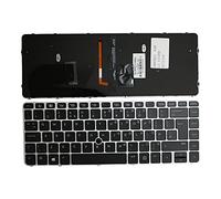 Keyboards4Laptops Reino Unido con Pointer Marco Plata Retroiluminada Negro Windows 8 Teclado de Repuesto para Ordenador portátil Compatible con HP EliteBook 840 G3