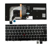 Keyboards4Laptops Reino Unido Marco Plata Retroiluminada Negro Windows 8 Teclado para Ordenador portátil Compatible con Lenovo 9Z.NCJBT.60U