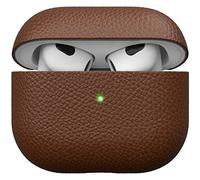 KeyBudz Artisan - Funda de Piel para Apple AirPods 3, Funda de Piel auténtica, Accesorios para Auriculares, Color marrón