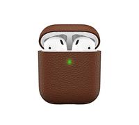 Keybudz Funda Protectora de Cuero Artesanal para Apple AirPods, Funda de Cuero auténtico, Auriculares, Accesorios, marrón