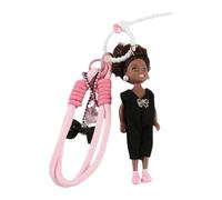 Keychain Bag Pendants - Cute Purse Keychain, Black Girl Design Keyring With Vibrant Details, Stylized Figure Charm For Handbags And Backpacks, Durable Metal Ring, For Wife Girlfriend Leisure Shopping