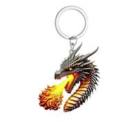 Keychain - Breathing Dragon Charm Pendant, Fantasy Creature Bag Accessory Decor with Detailed Sculpted Design, Hanging Ornament Display Function, Ideal for Backpack Styling Travel Collecting Gift Use
