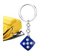 Keychain Charm - Dice Pendant Keychain Accessory, Stylish Mini Cube Ornament, Strong Metal Construction, Portable Lightweight Carry Design, Unique Collectible Look | Backpack Bag Zipper Decoration Par