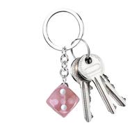 Keychain Charm - Dice Pendant Keychain Accessory, Stylish Mini Cube Ornament, Strong Metal Construction, Portable Lightweight Carry Design, Unique Collectible Look | Backpack Bag Zipper Decoration Par