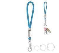 Keychain de paracord - Lanyard paracord | Llavero de carabineros | Correa de cordones de paracord de servicio pesado | Lanyard clave para hombres | Carabinador de cuerda de paracaídas, 3 anillos de ll