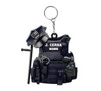 Keychain De Regalos De Policía - 1.97 Pulgadas Policeman Regalos Costcha Colgante | Clave De Llave Reutilizable Anillos Clave De La Favores De La Fiesta De Decoración Para La Familia