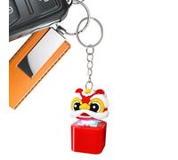 Keychain Fidget Toy - Lion Dance Button Pendant, Colorful Light Keyring | Fun Lion Keychain For Kids Boys Girls Children Nursery School Home Outdoor Car Road Trip Travel Party Gift Toy