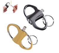 Keychain Lighter, Fire Starter Key Ring, Permanent Match Infinity Kerosene Refillable Lighter, Metal Matchstick Fire Starter, Mini Waterproof Lighters for Outdoor Car and Home (Black+Gold)