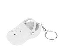 Keychain Mini Cute Silicone Portable Slipper Keychain for Schoolbag Handbag Gift Perfect for Backpack Decorations and Travel Accessories (White)