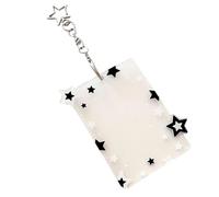 Keychain Photo 3.94x3.35 Inches Frame,4x3inch DIY Cute Clear Acrylic | Photo Clip with Star Charm | for Bank Bag Purse Backpack Women Kids Girls Birthday Holiday Party Favors, Negro,