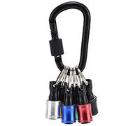 Keychain Screwdriver Bit Holder | 6Pcs Aluminum Alloy Hex Shank Adapter with Lock | Quick Release Tool for On - The - Go Repairs/DIY/Emergency Kit