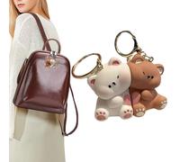 Keychains de la mejor amiga a juego: adorables pares de llave de oso magnético, juego de regalos para parejas para novia, accesorio de bolso lindo, regalo de amistad para ella, idea de regalo de San V